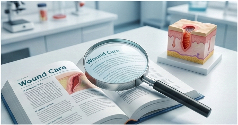 Wound care learning materials illustration